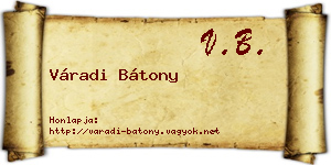 Váradi Bátony névjegykártya